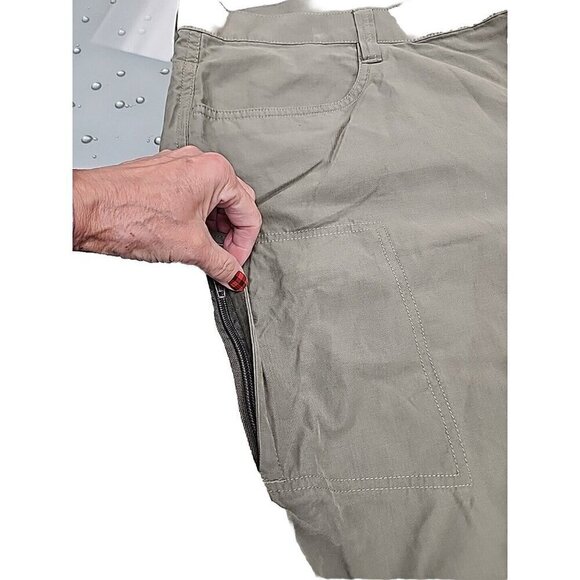 EDDIE BAUER Shorts Green Flat Front Casual Outdoor Hiking Camping Men's 42 - Picture 3 of 5